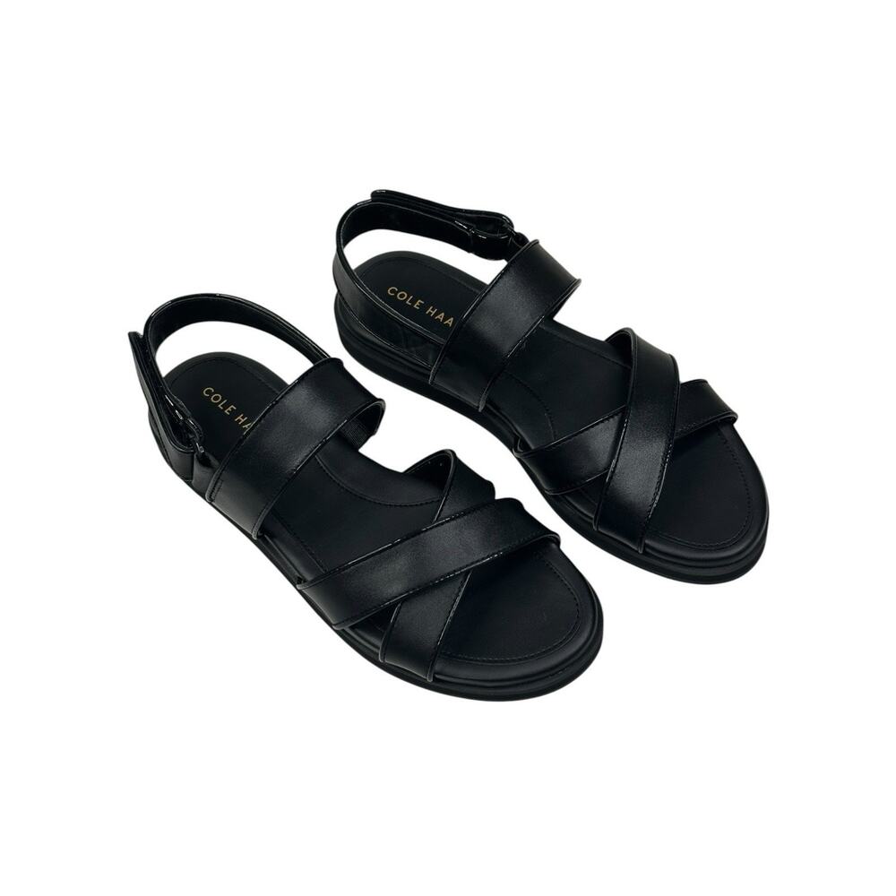 Cole Haan Mirabelle Criss Cross Sandal Black Leather Womens Size 7.5B New $130